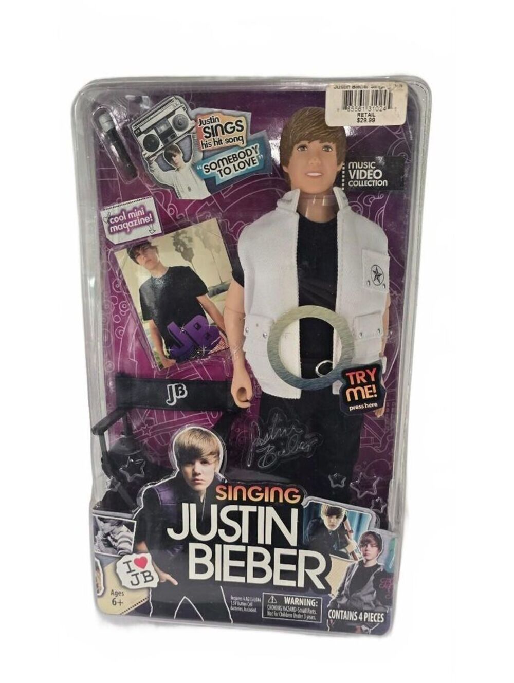 Singing Justin Bieber Doll with Video Collection